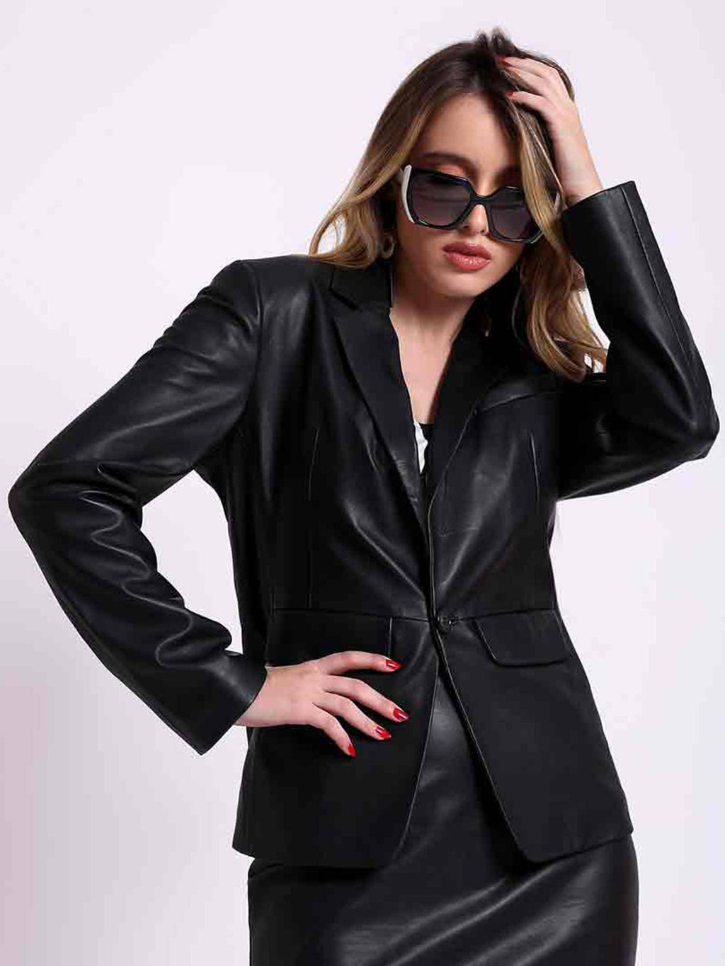 Black Solid Blazer Jacket | JC78 - view 3