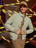 Green Solid Puffer Jacket | JC78 - view 1