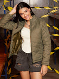 Green Solid Puffer Jacket | JC78 - view 1