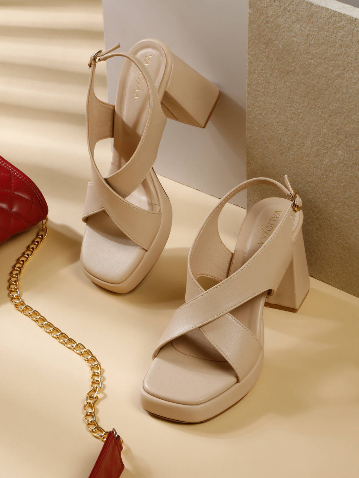 Women Cream Heels | H78 - view 1