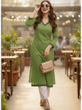 Cotton Solid Kurta | KDG - view 1