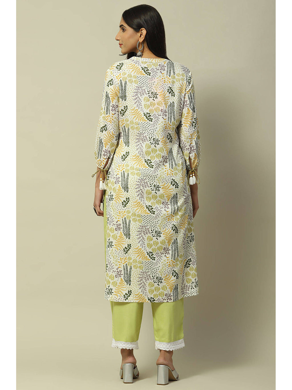 Olive Green Rayon Straight Kurta | U3S - view 4