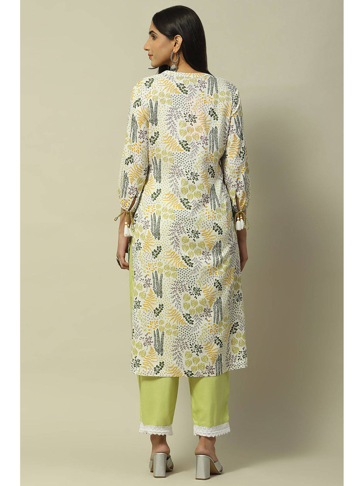 Olive Green Rayon Straight Kurta | U3S - view 4