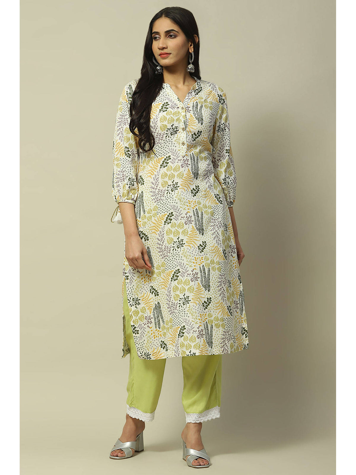 Olive Green Rayon Straight Kurta | U3S - view 6