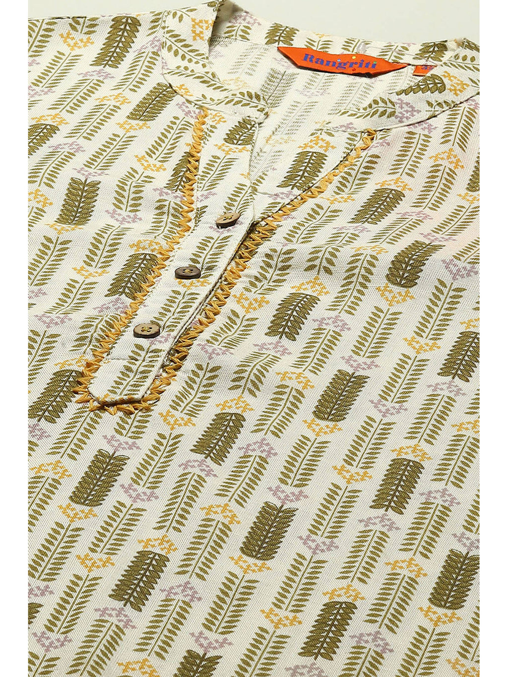 Off White Rayon Straight Kurta | U3S - view 2