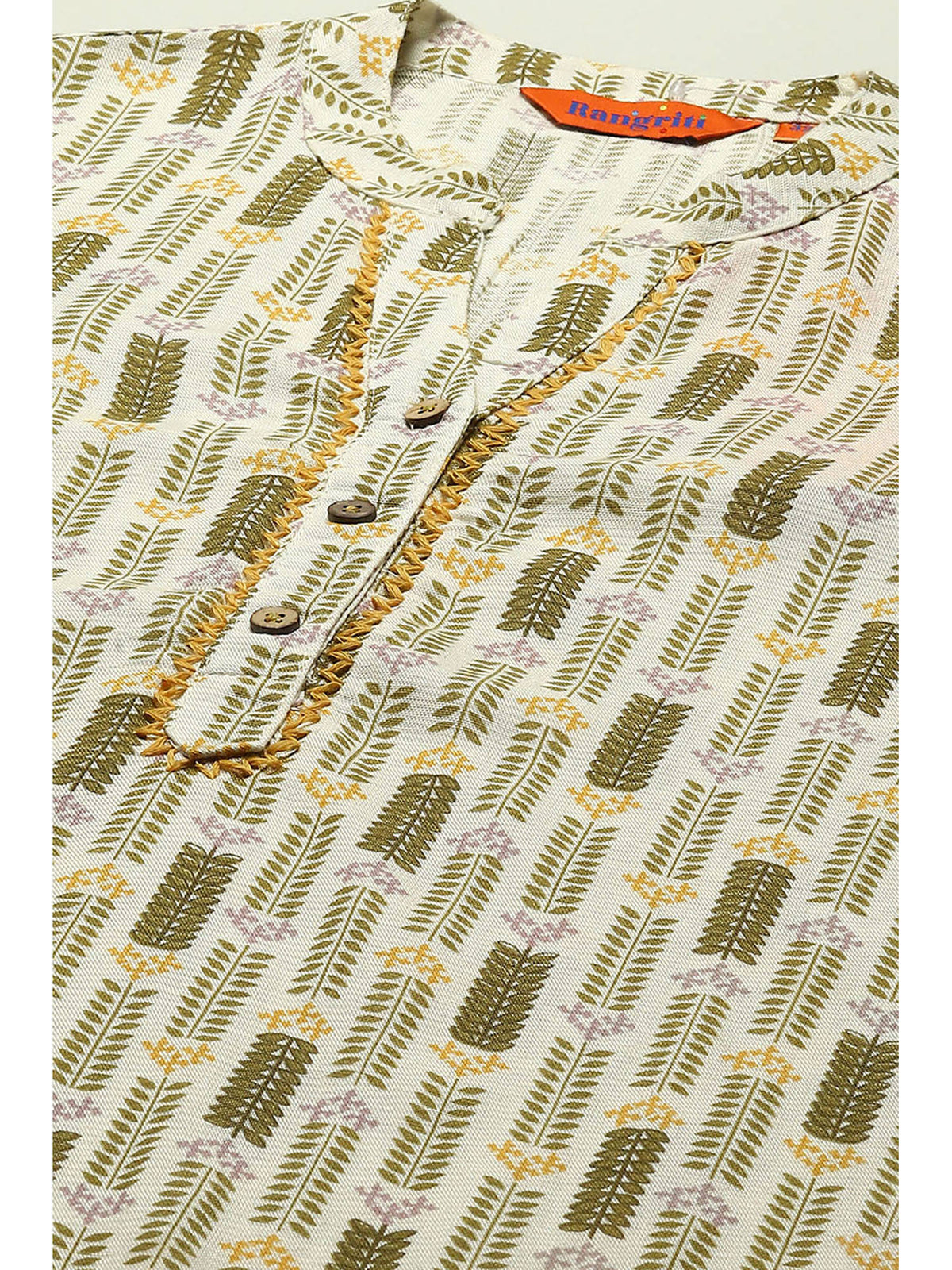 Off White Rayon Straight Kurta | U3S - view 2