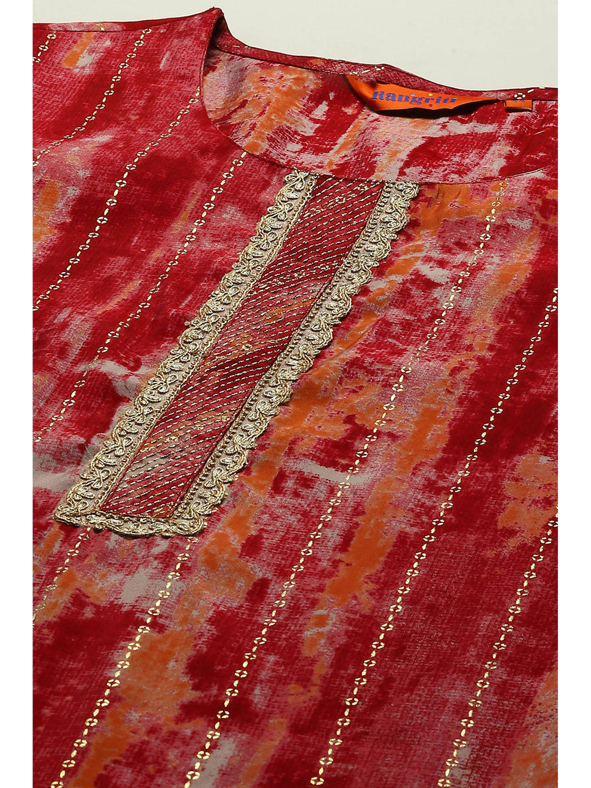 Maroon Viscose Blend Straight Kurta | KDG - view 2