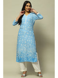 Blue Rayon Straight Kurta | KDG - view 1