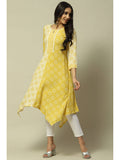 Yellow Rayon Straight Kurta | U3S - view 1