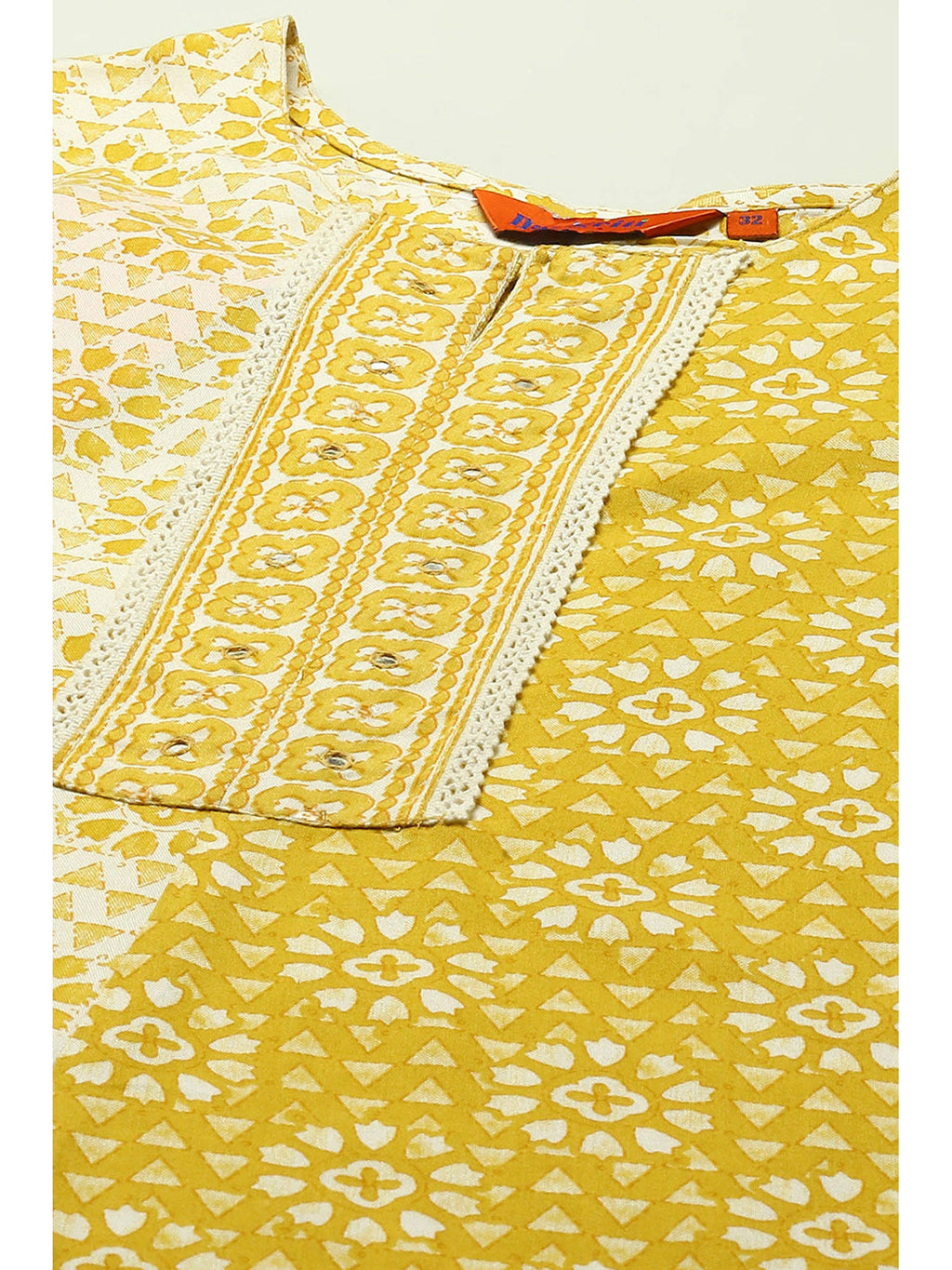 Yellow Rayon Straight Kurta | U3S - view 2