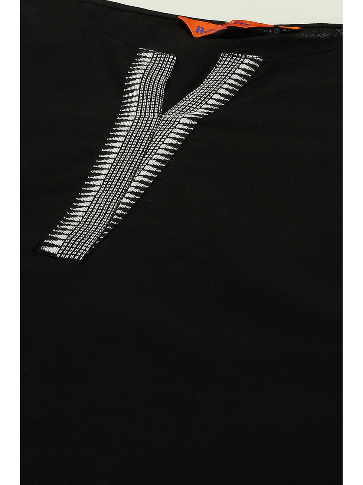 Black Cotton Straight Kurta | KDG - view 2