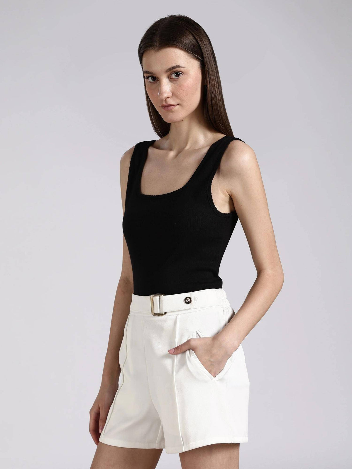 Slim Fit Cotton Square Neck Tank Top | TT98 - view 2