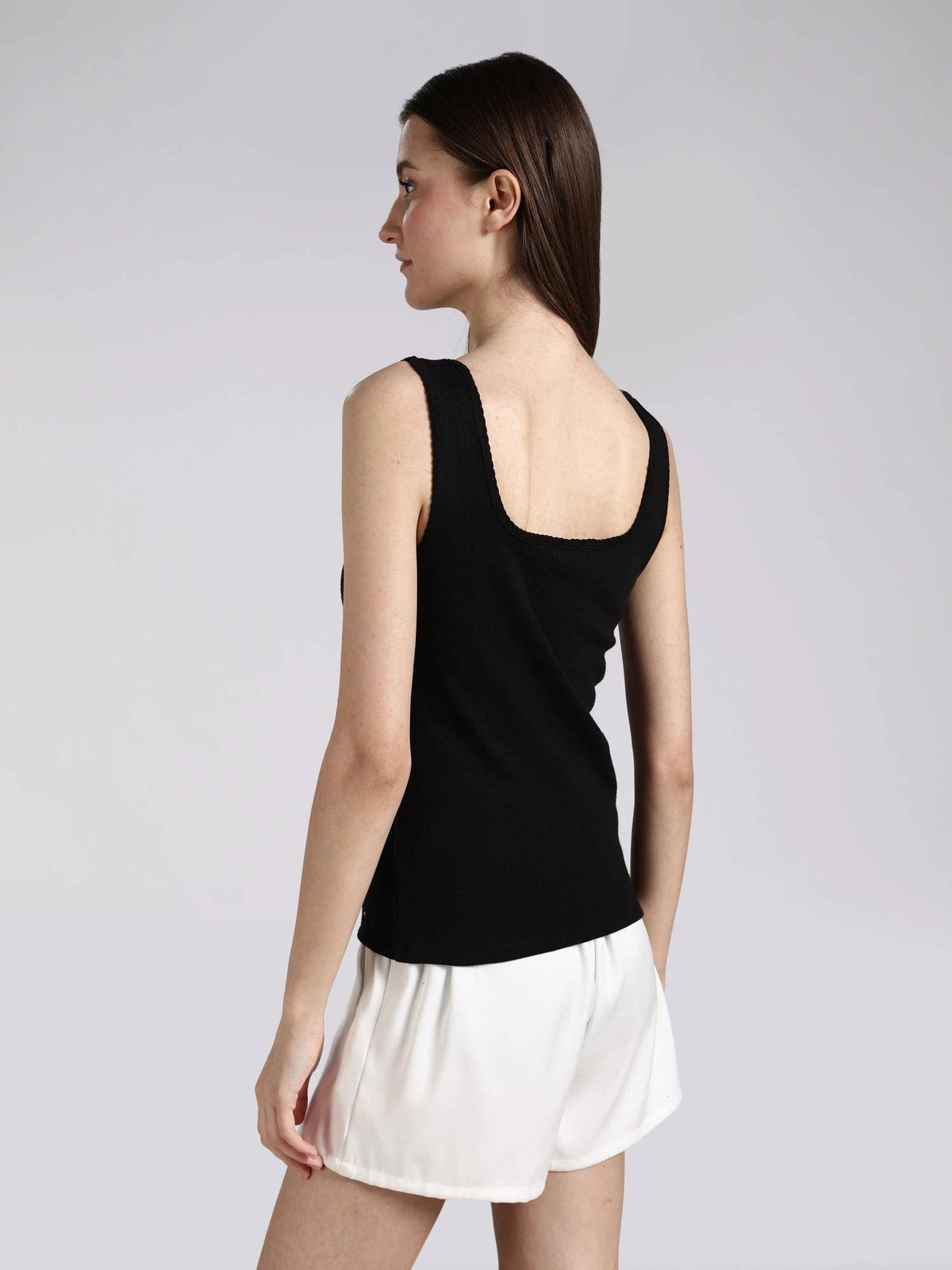 Slim Fit Cotton Square Neck Tank Top | TT98 - view 3