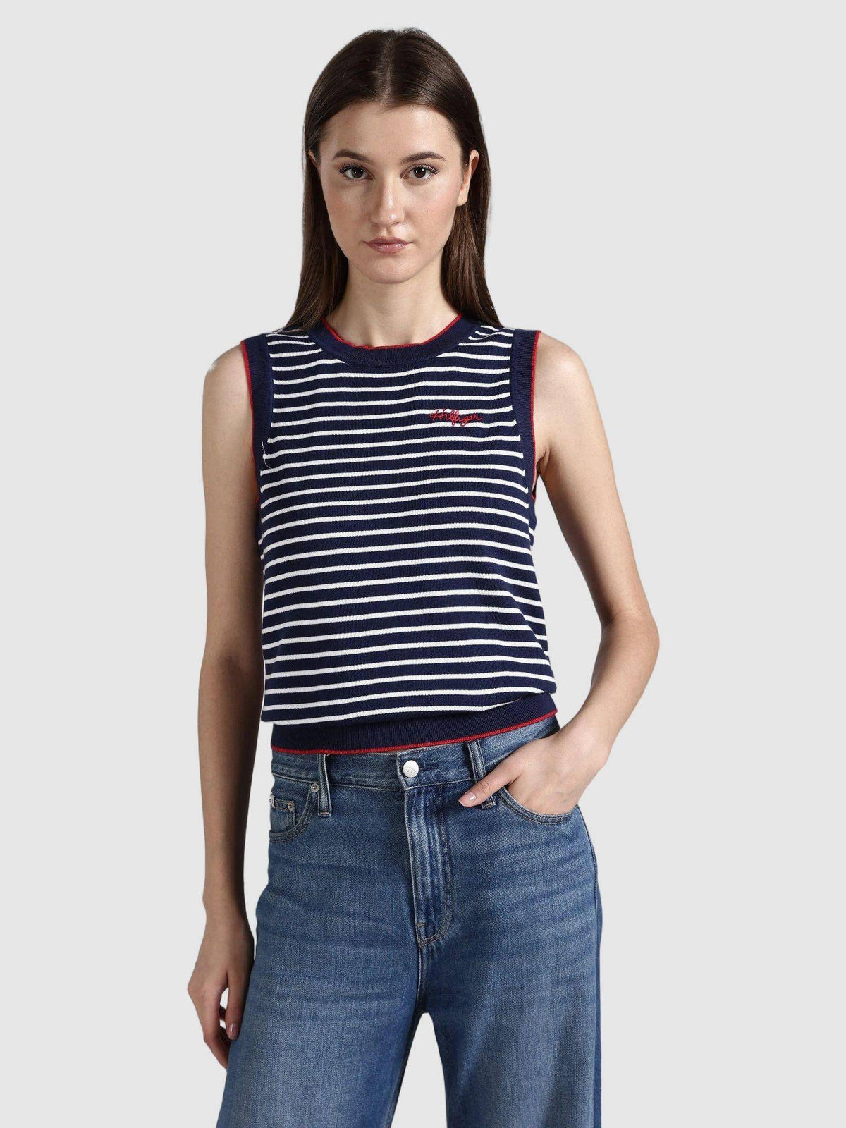Regular Fit Cotton Crew Neck Vest Top | TT98 - view 1