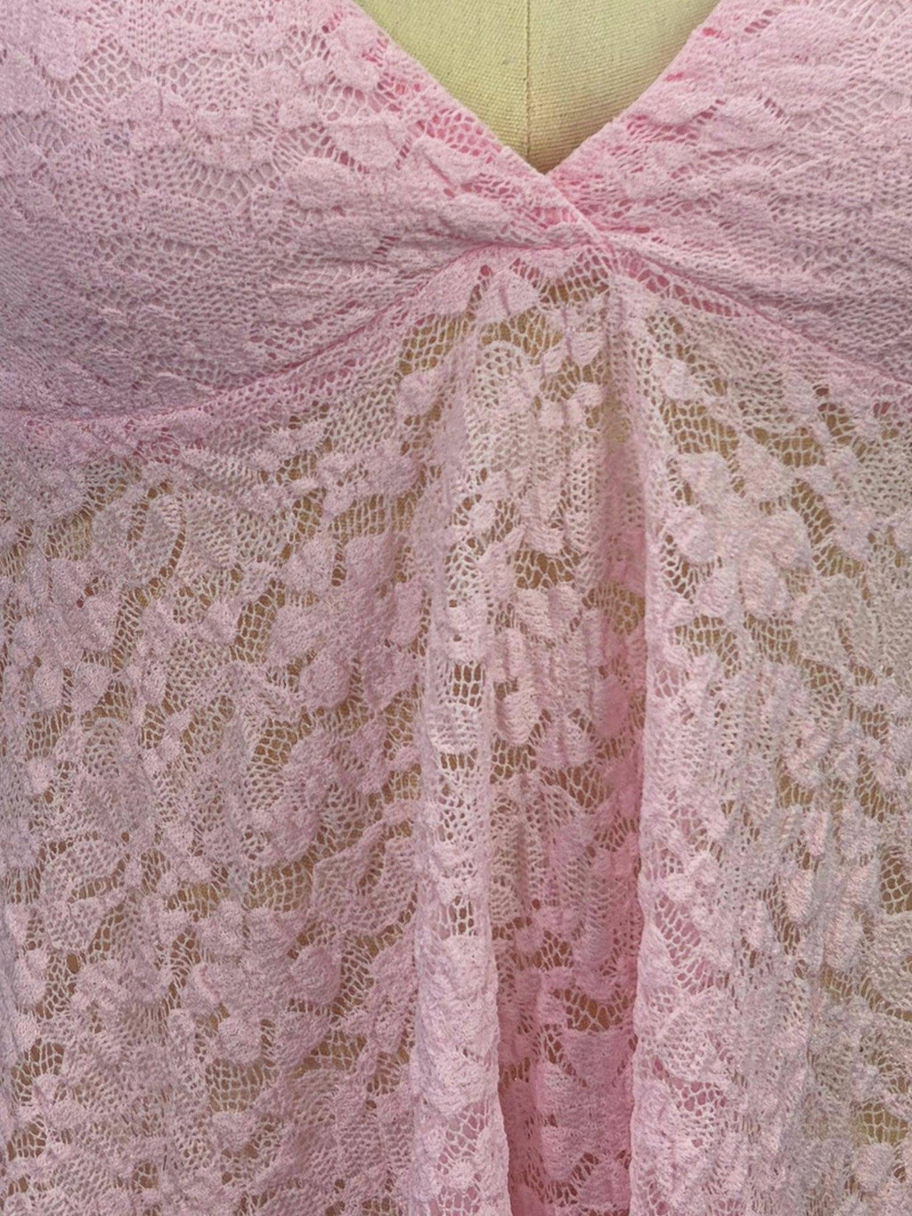 Pink Plunge Neck Lace Tank Top | TT98 - view 4