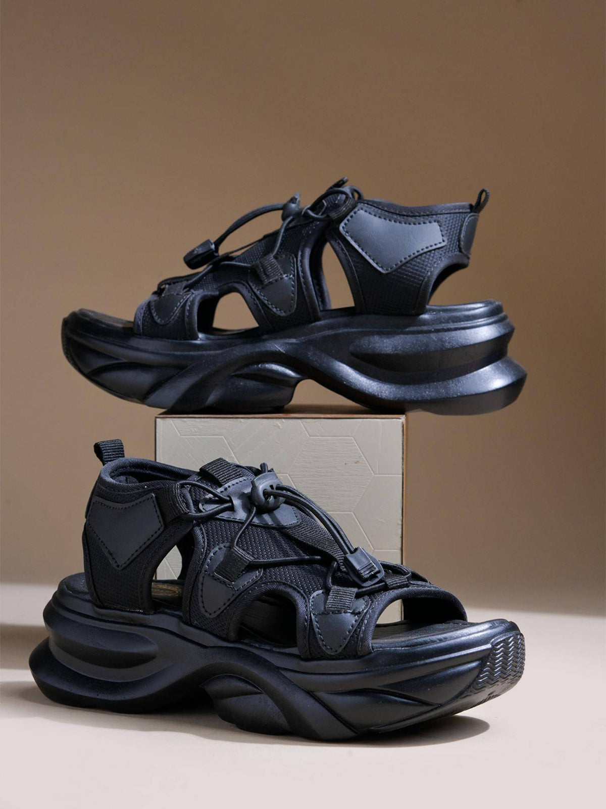 Smart Casual Beige Sporty Sandals for Women | SD89 - view 6