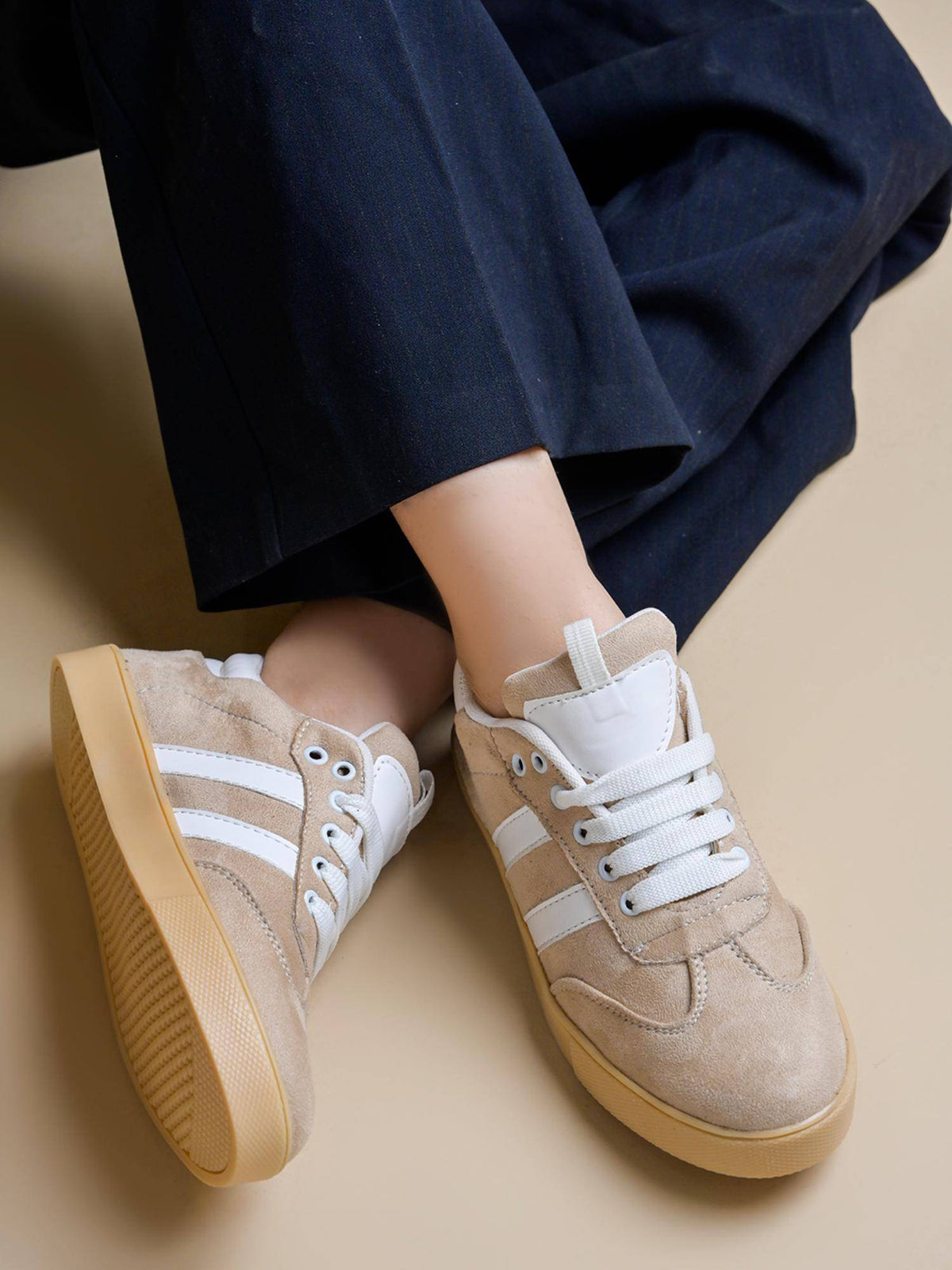 Beige Smart Sneakers for Women | SN09 - view 2