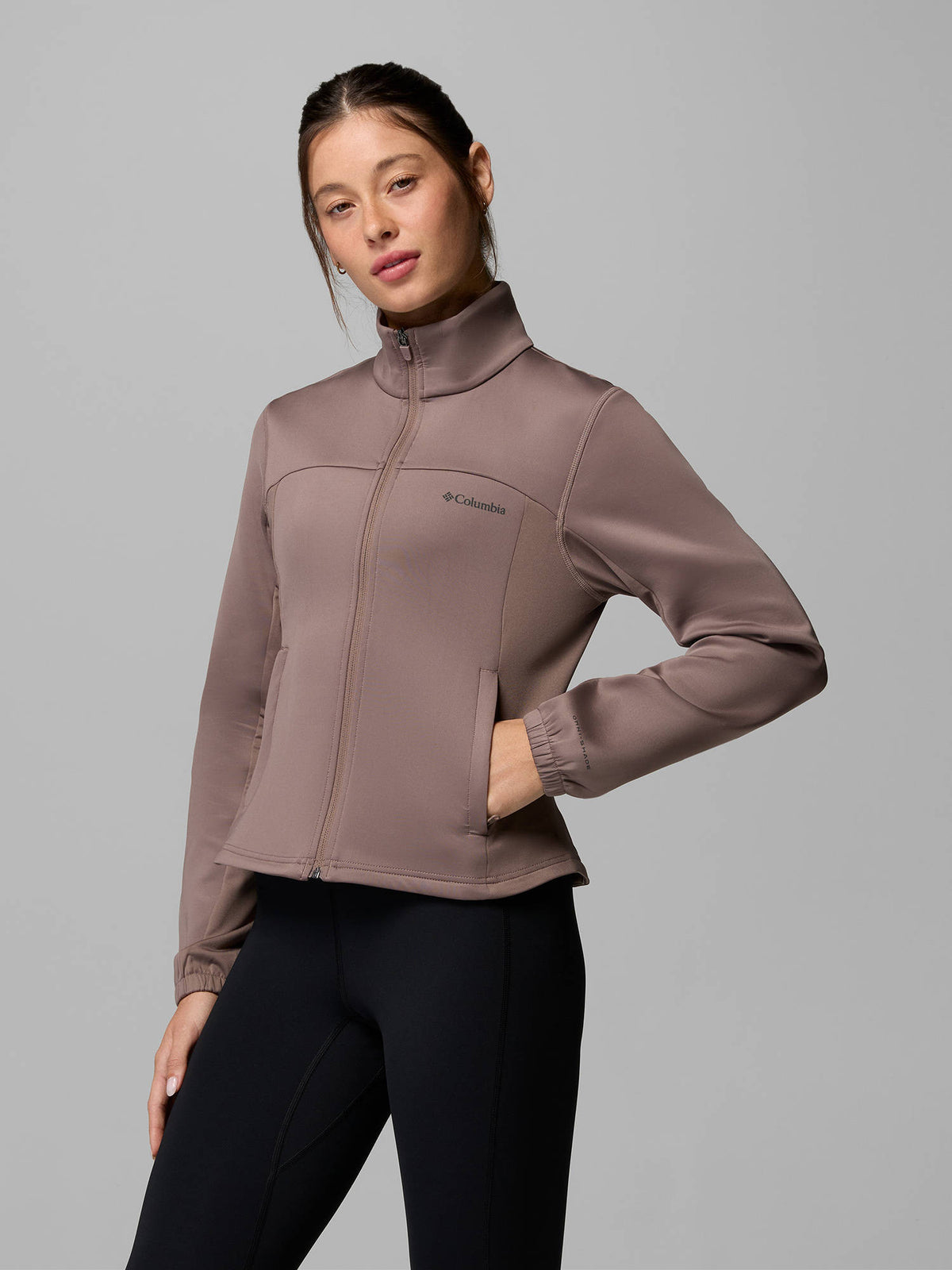 Women Mauve Omni-Shade Sloan Crest Spacer Hiking Trekking Softshell Jacket | JK12 - view 3