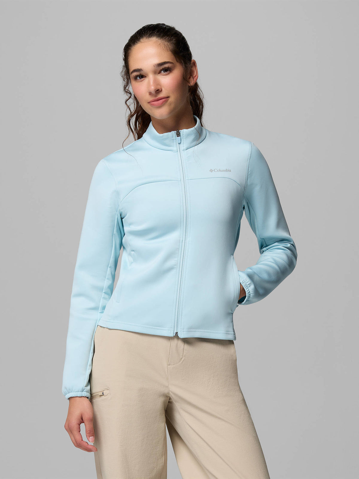 Women Mauve Omni-Shade Sloan Crest Spacer Hiking Trekking Softshell Jacket | JK12 - view 7