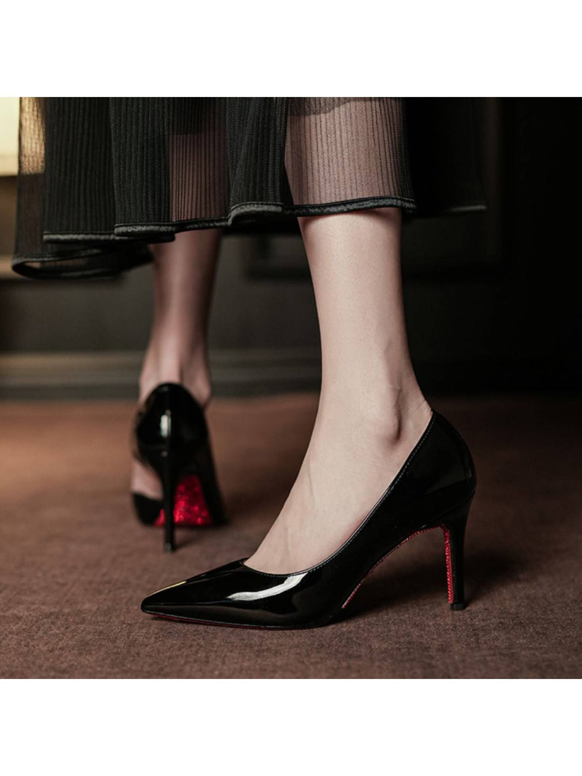 Women Black Dark Desire Stiletto Heels | H78 - view 2