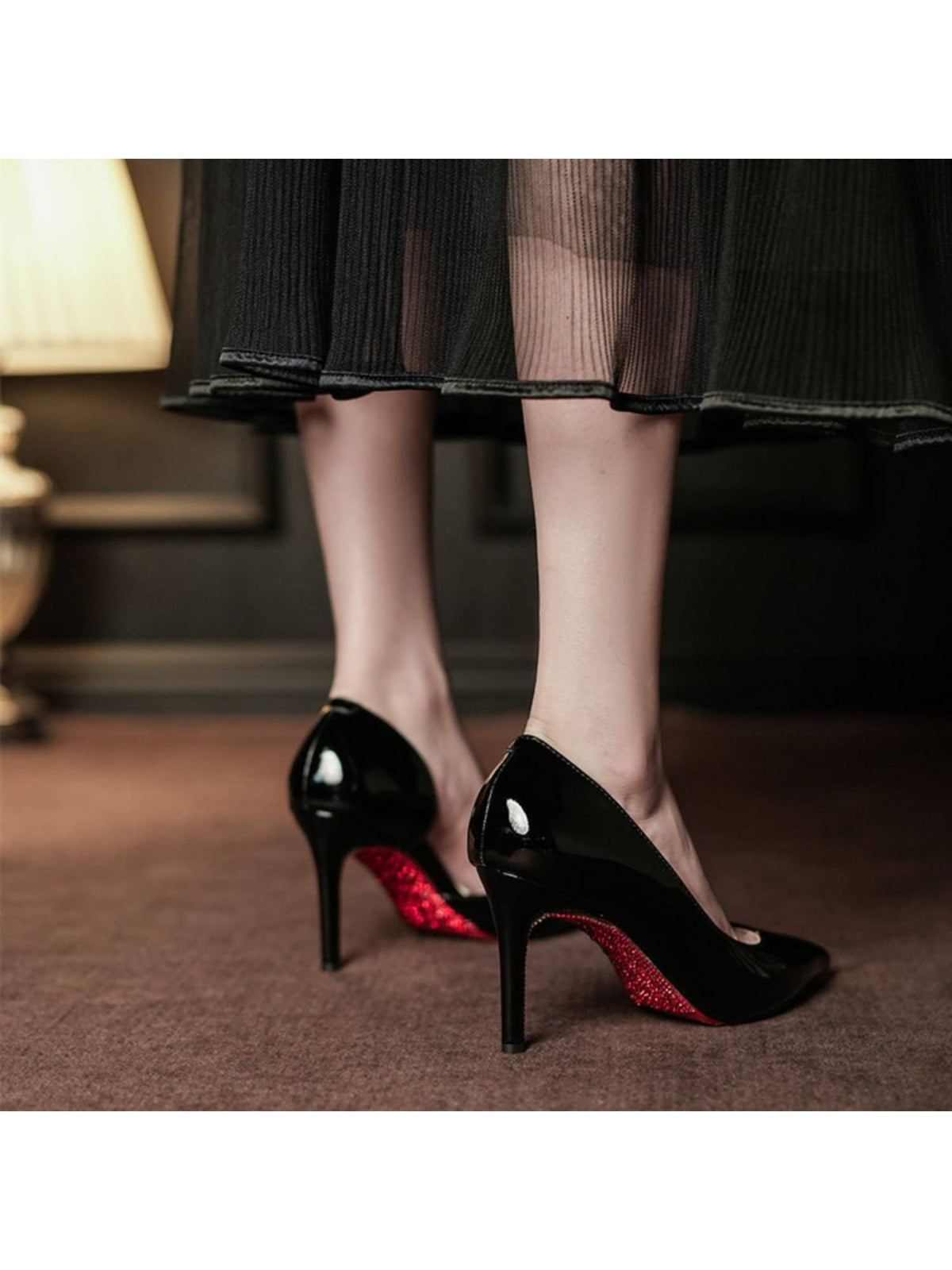 Women Black Dark Desire Stiletto Heels | H78 - view 5