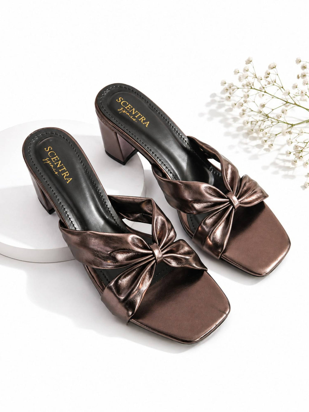 Womens Grey Block Heels | H78 - view 3