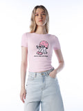 Women Embroidered Slim Fit Pink T-Shirt | O24 - view 1