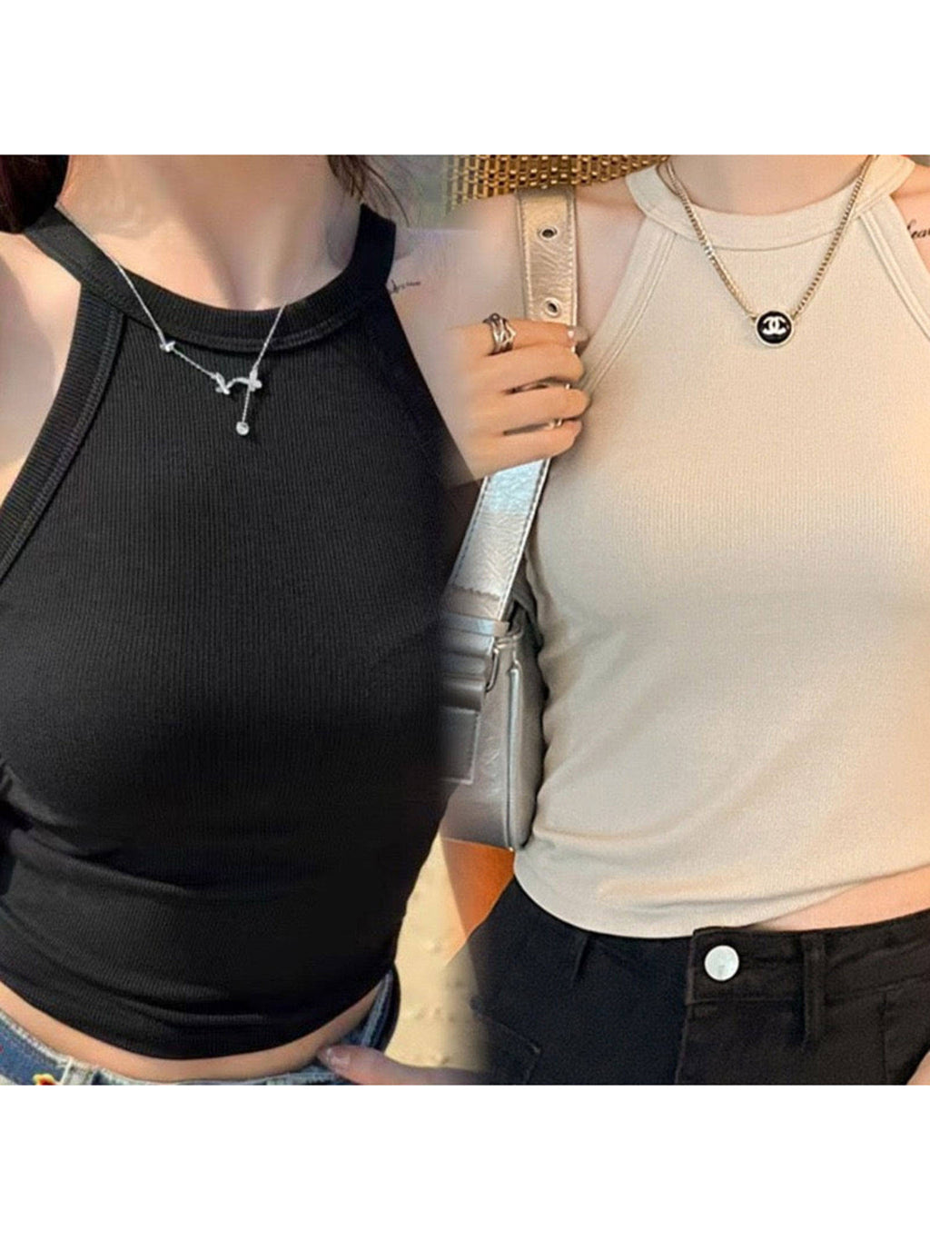 Beige Tassie Tank Top with Inbuilt Bra | TT98 - view 2