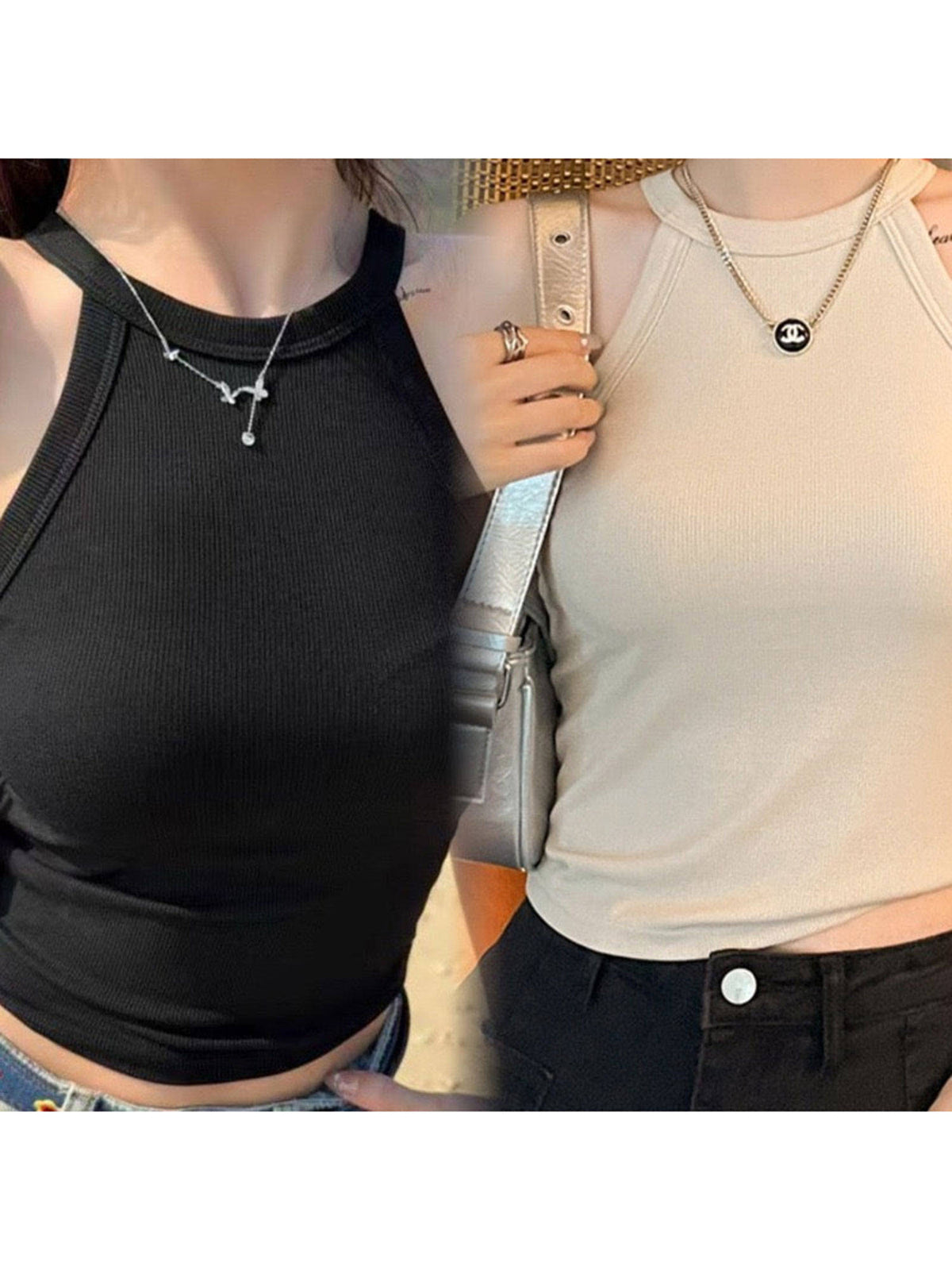 Beige Tassie Tank Top with Inbuilt Bra | TT98 - view 2