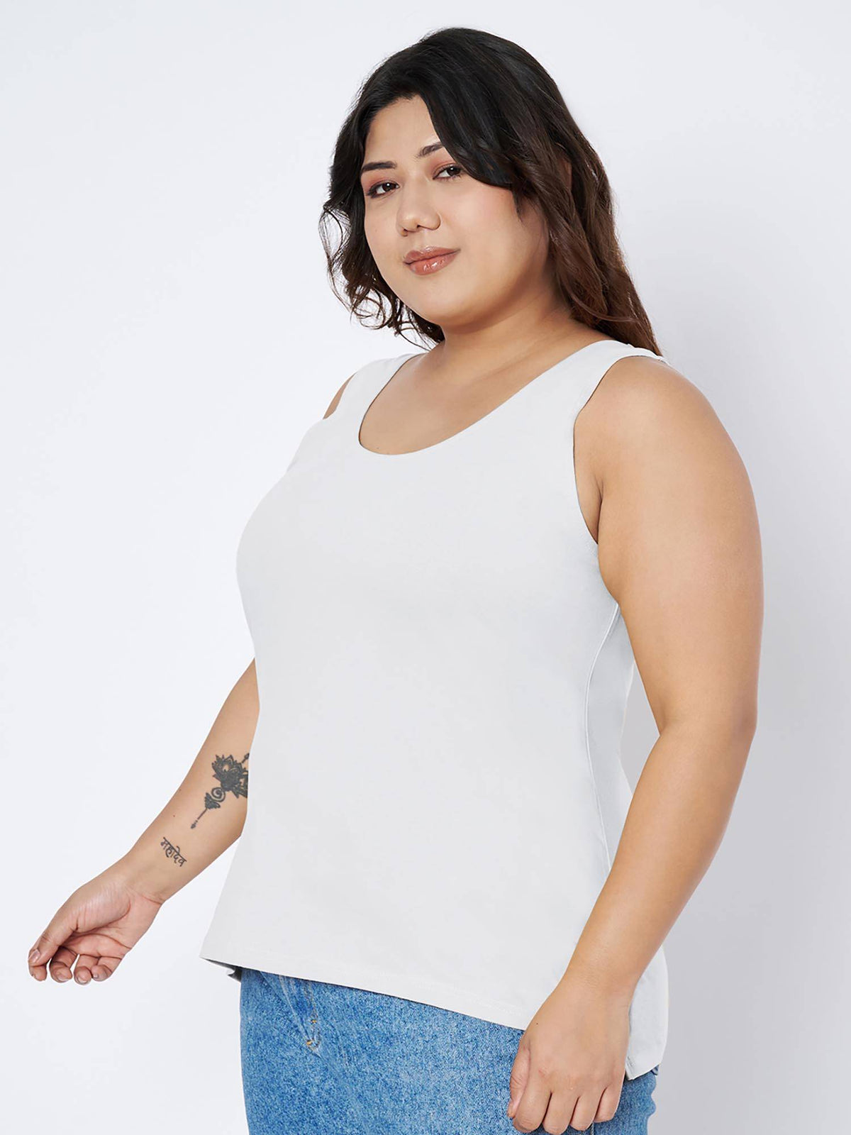White Plus Size Tank Top | TT98 - view 3
