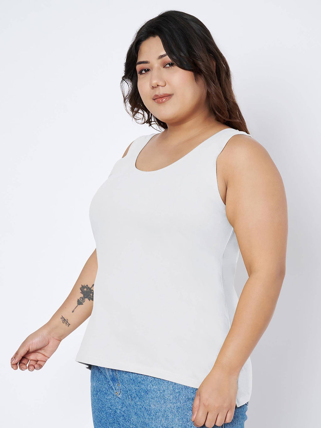 Navy Blue Plus Size Tank Top | TT98 - view 41