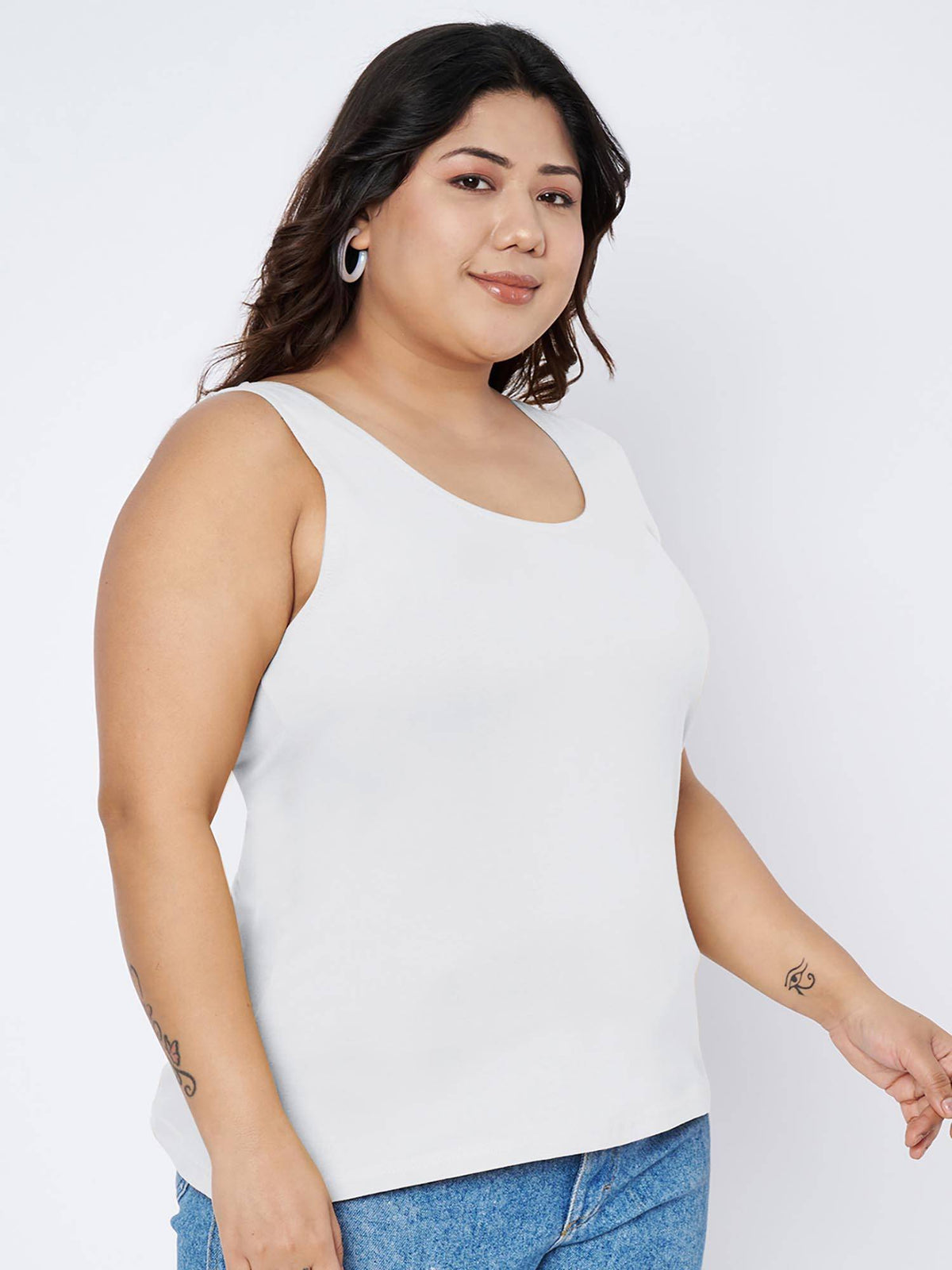 Navy Blue Plus Size Tank Top | TT98 - view 42