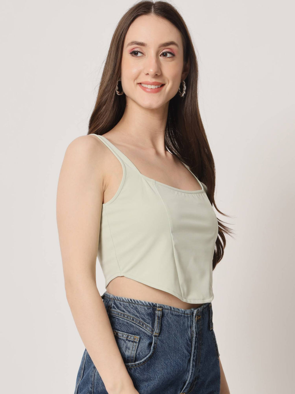 Women's Beige Solid Crop Top | CT61 - view 19