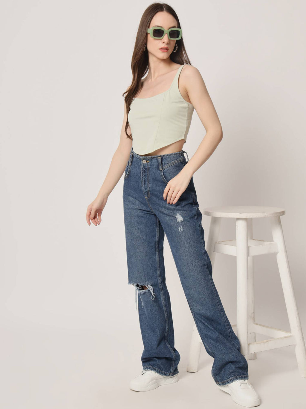 Women's Beige Solid Crop Top | CT61 - view 21