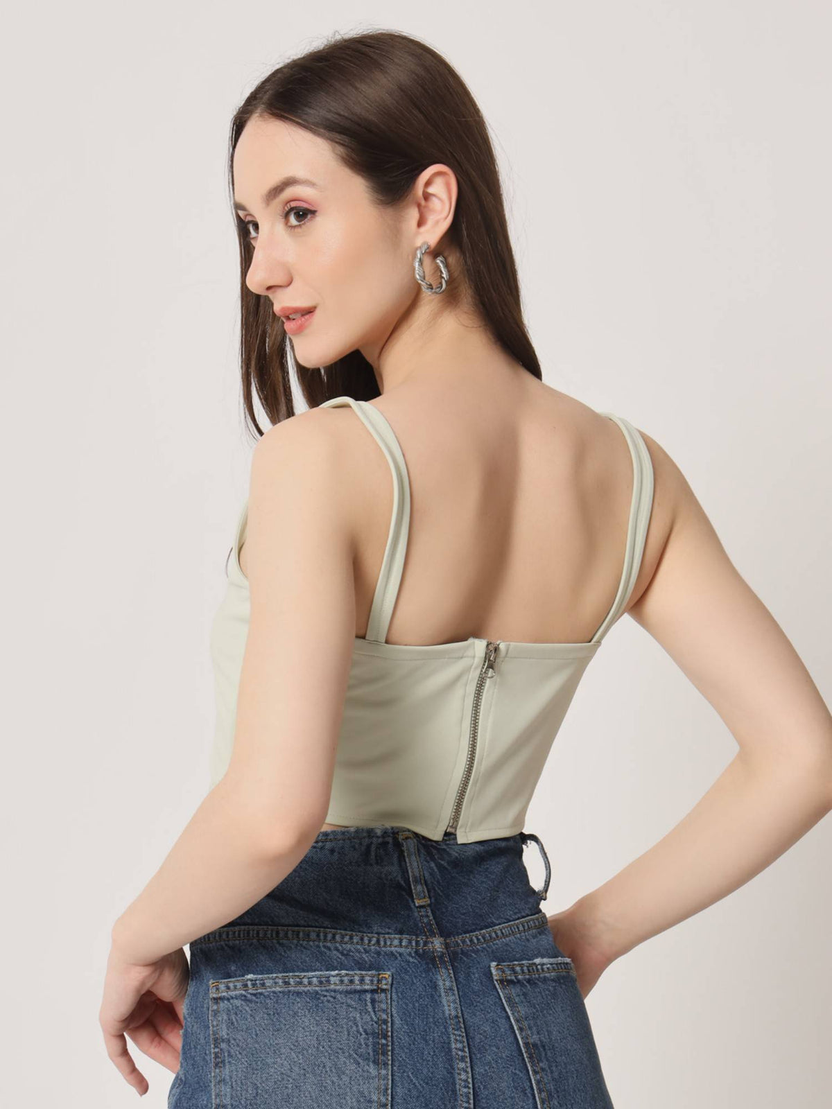 Women's Beige Solid Crop Top | CT61 - view 22