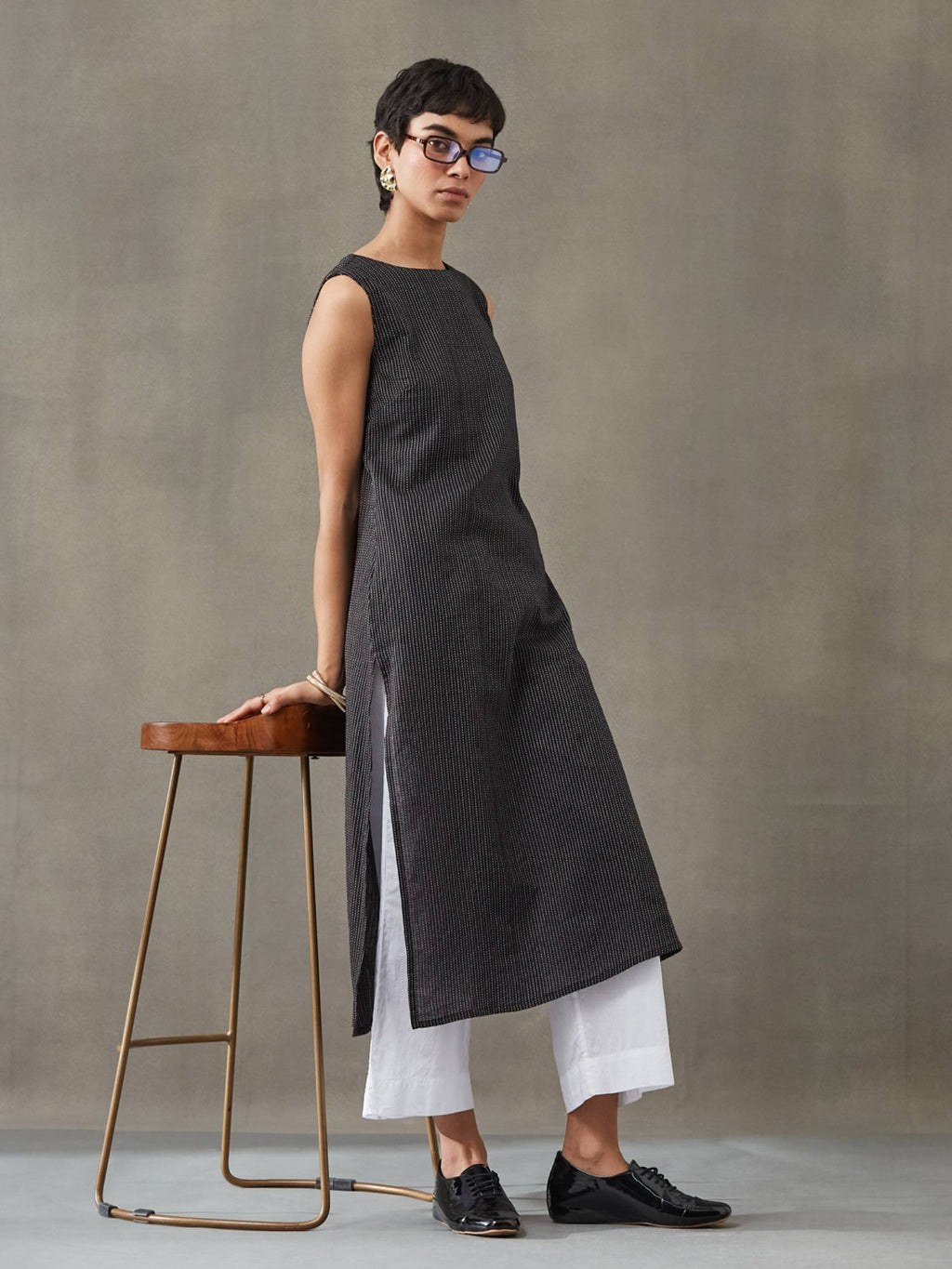 Women Cotton Thread Work Straight Kurt | KDG - view 14