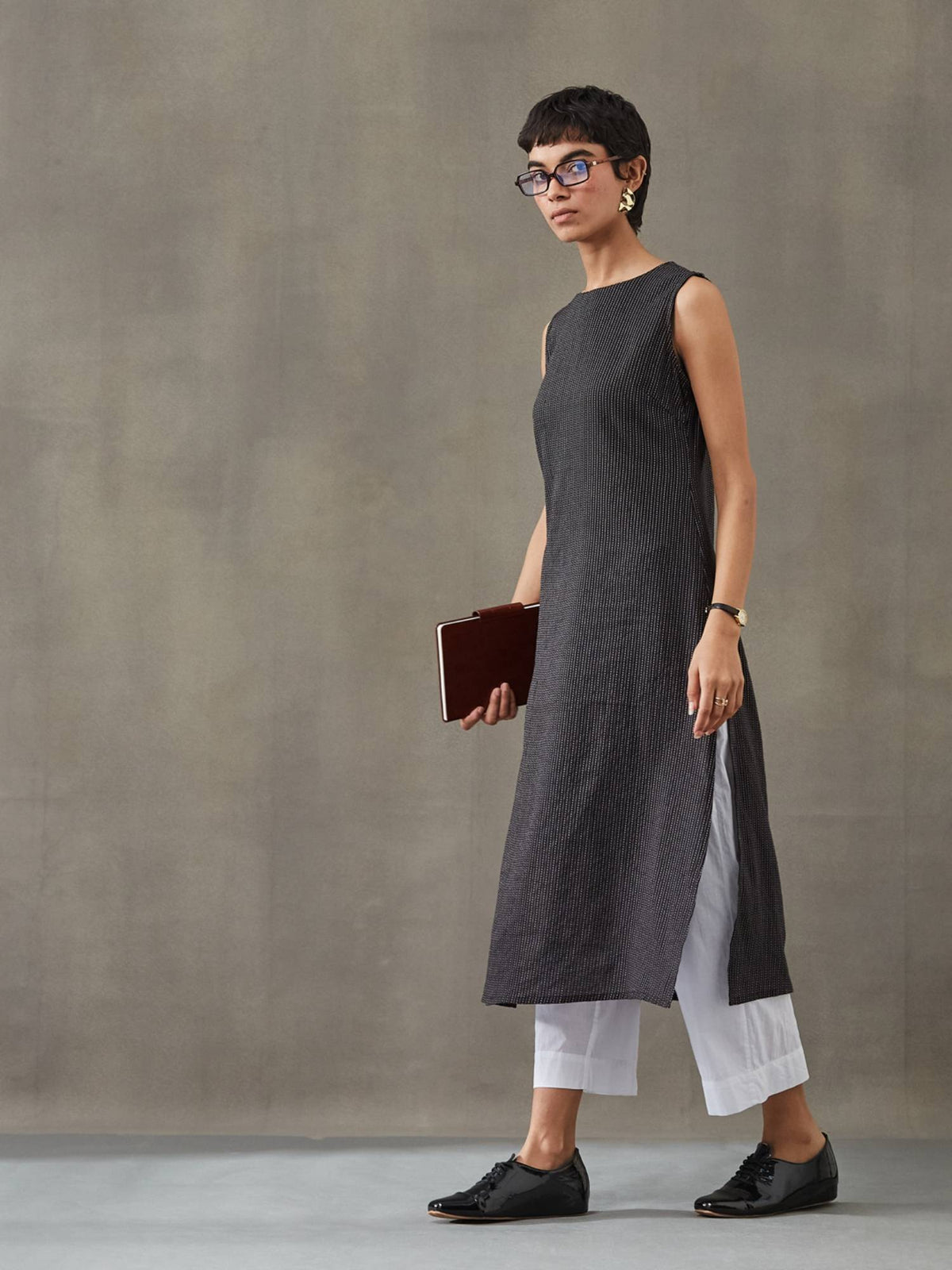 Women Cotton Thread Work Straight Kurt | KDG - view 15