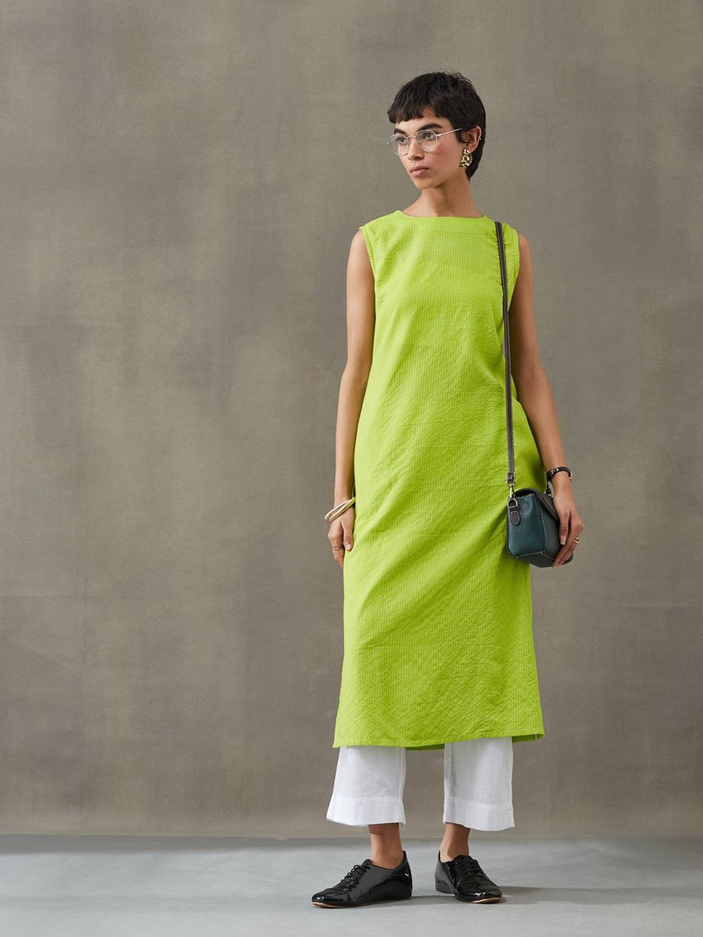 Women Cotton Thread Work Straight Kurt | FY93 - view 45