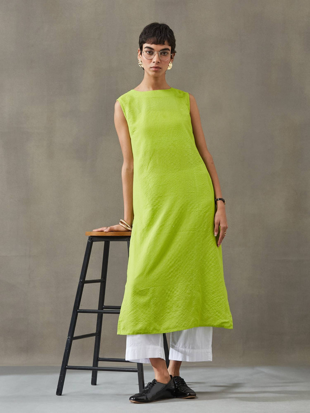 Women Cotton Thread Work Straight Kurt | KDG - view 30