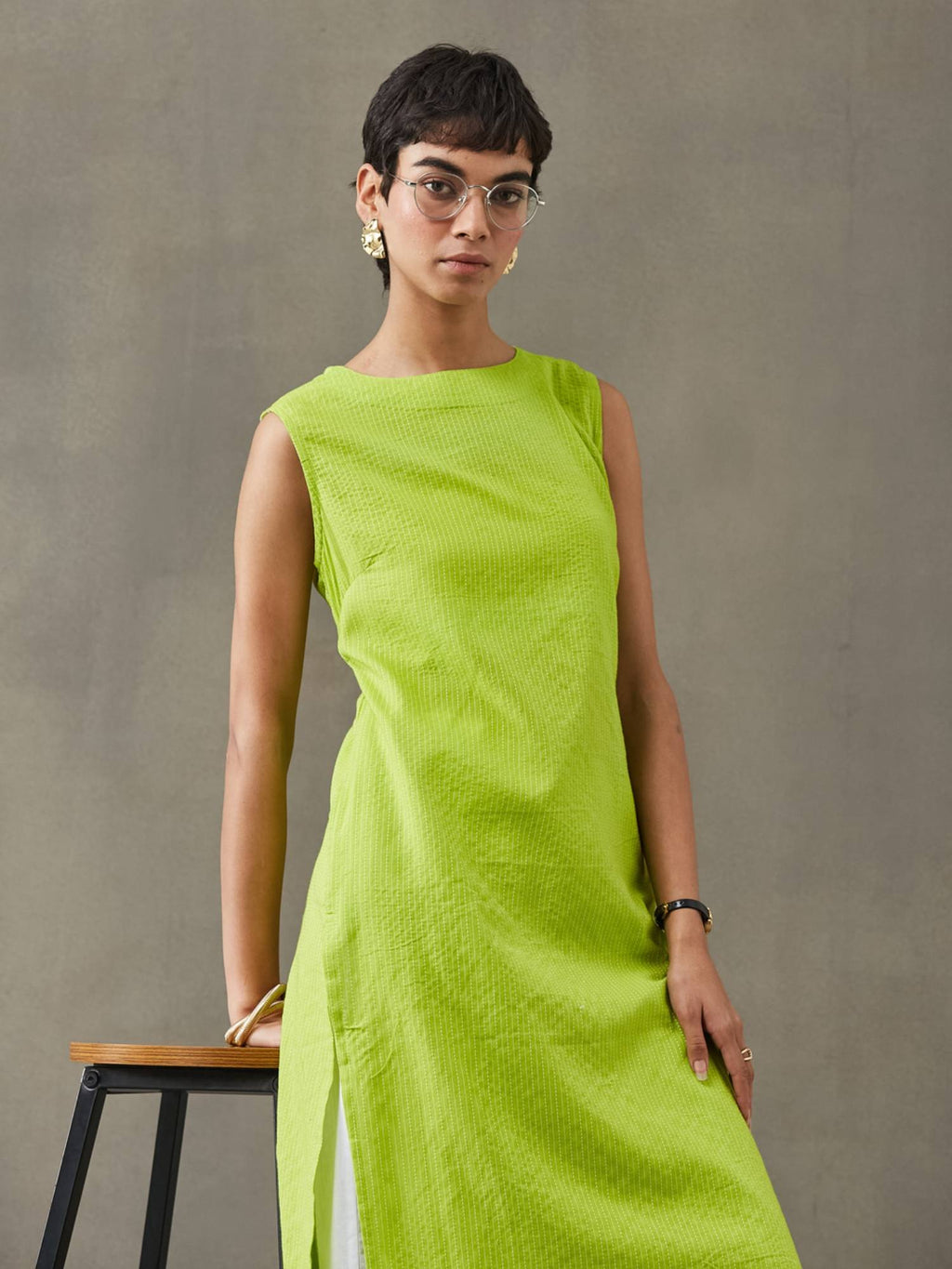 Women Cotton Thread Work Straight Kurt | KDG - view 33