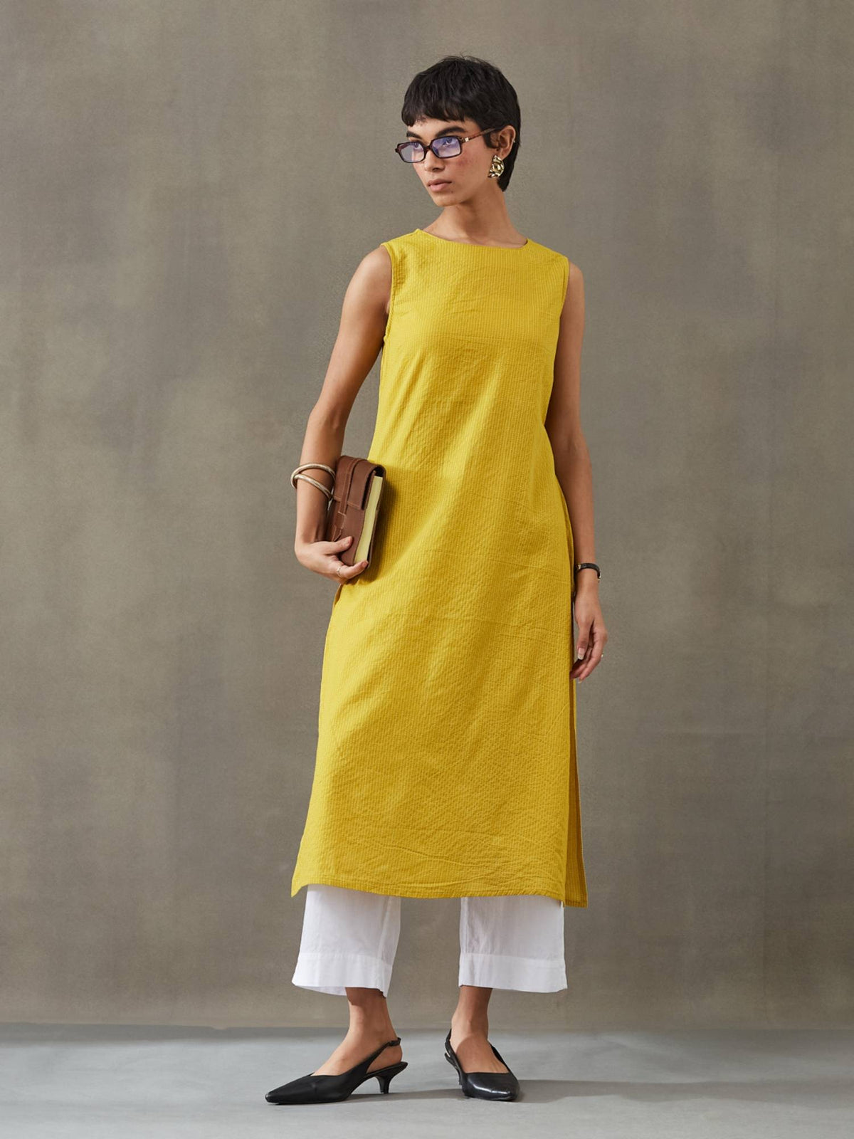 Women Cotton Thread Work Straight Kurt | KDG - view 21