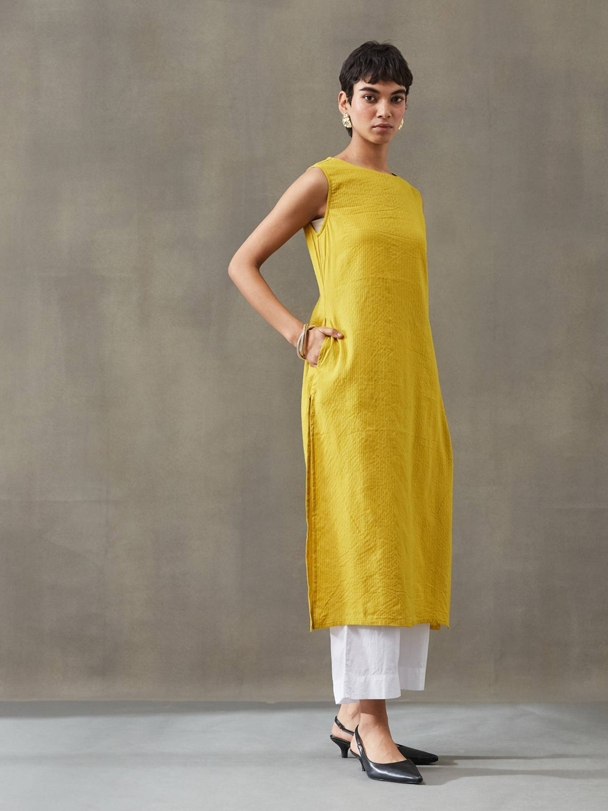 Women Cotton Thread Work Straight Kurt | KDG - view 22