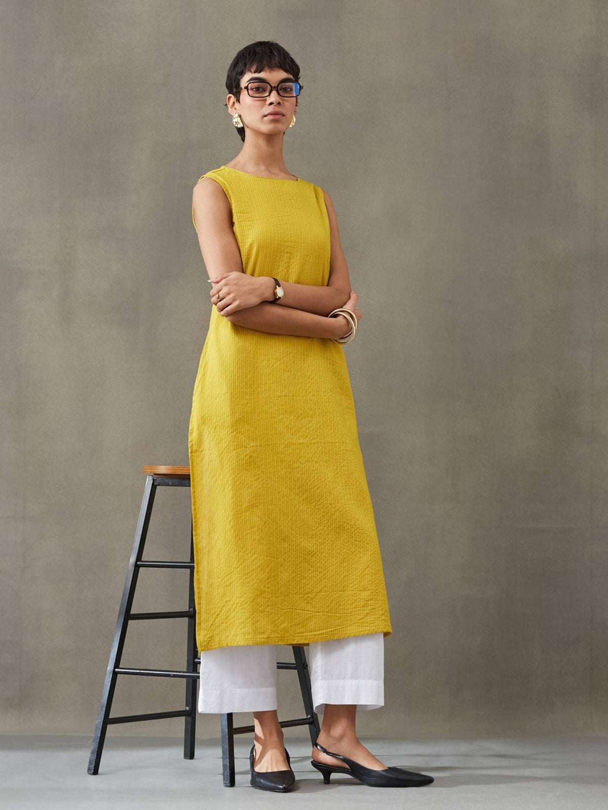 Women Cotton Thread Work Straight Kurt | KDG - view 23