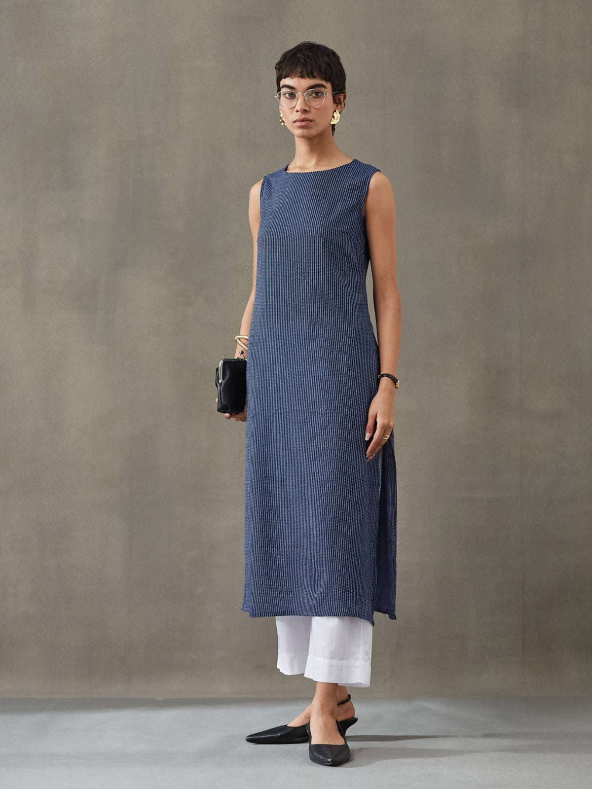 Women Cotton Thread Work Straight Kurt | KDG - view 5