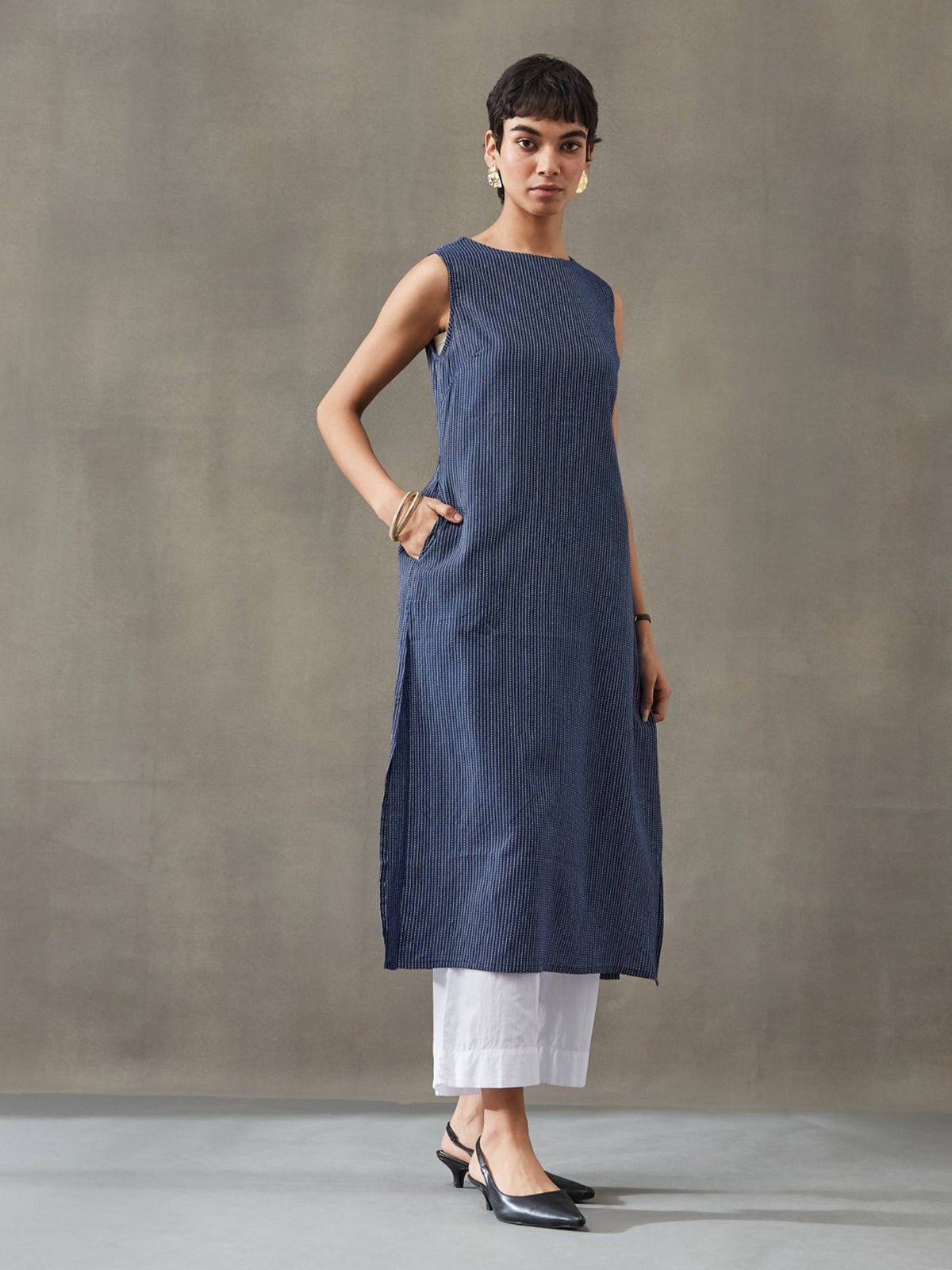 Women Cotton Thread Work Straight Kurt | KDG - view 7