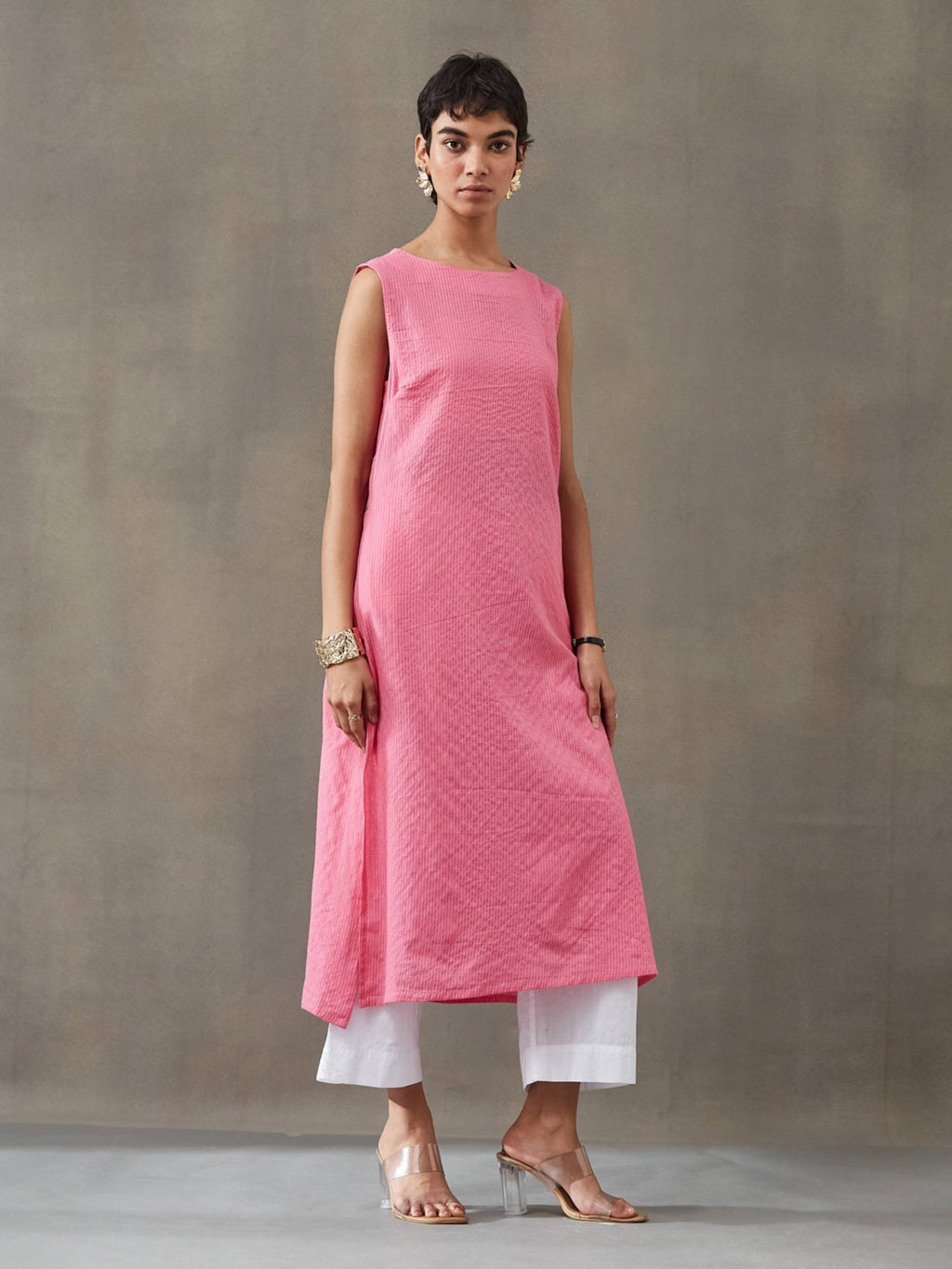 Women Cotton Thread Work Straight Kurt | FY93 - view 26