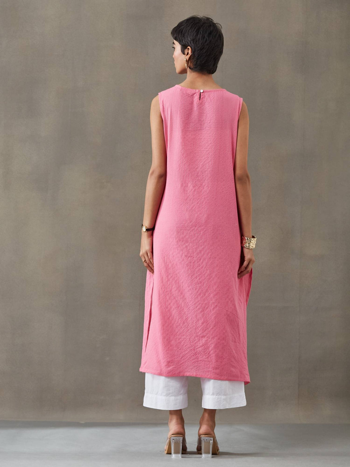 Women Cotton Thread Work Straight Kurt | FY93 - view 27