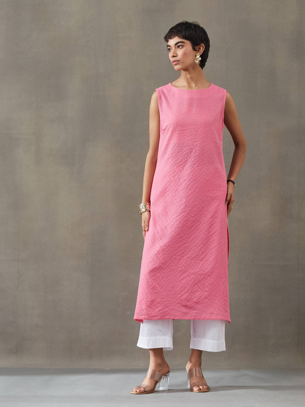 Women Cotton Thread Work Straight Kurt | KDG - view 37