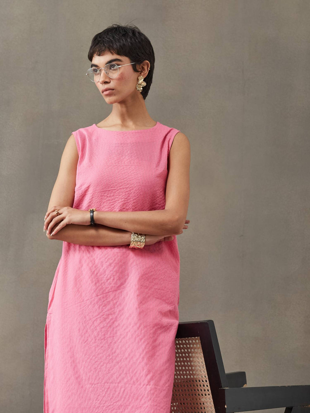 Women Cotton Thread Work Straight Kurt | KDG - view 38