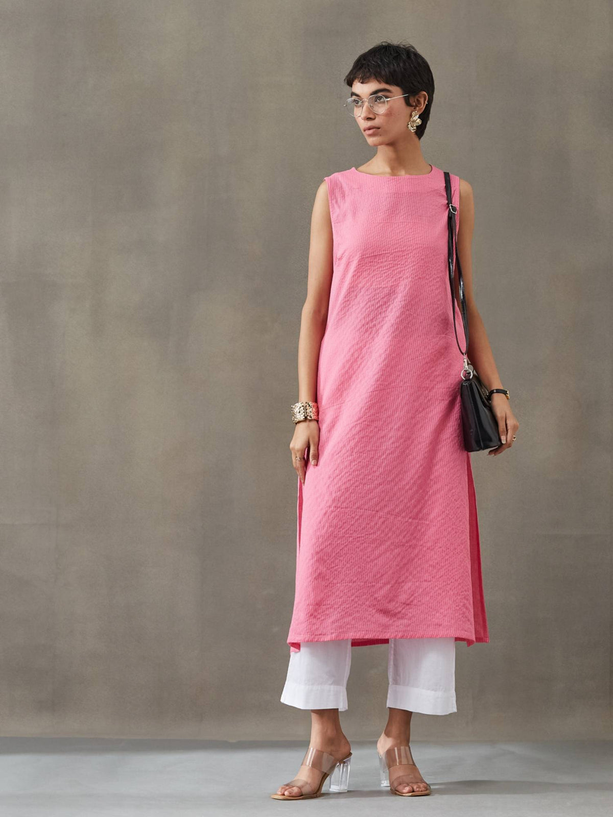 Women Cotton Thread Work Straight Kurt | FY93 - view 30